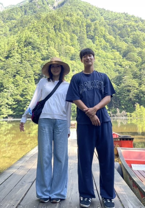 明神池でのたった一枚撮ったという親子